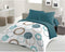 HOME LINGE PASSION Audace dekbedset - dekbed 240 x 260 cm + 2 kussenslopen 63x63 cm - Eendblauw