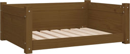 vidaXL - Hondenmand - 75,5x55,5x28 - cm - massief - grenenhout - honingbruin