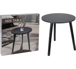 Trends 4 you Bijzettafel - Compact 40 cm - Zwart MDF tafelblad - Houten poten - 40 x 41 cm