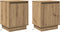 vidaXL - Nachtkastjes - met - LED-verlichting - 2 - stuks - Artisan - Eiken - 39x34,5x50 - cm