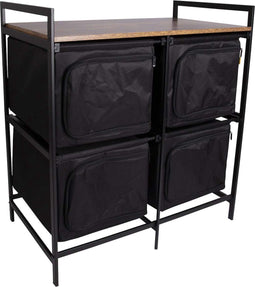 Bo-Camp Lawton - Kookkast - Industriële uitstraling met 4 opbergvakken - Zwart