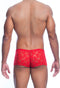 MOB EROTICWEAR - SHORTS ROSE LACE BOY RED L/XL