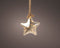 Kerstster met jute touw en 15 LED lampjes - 20cm - Rook grijs