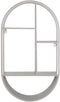 Feira Grijze Stalen Ovale Wandplank 35x15x60 cm