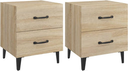 vidaXL - Nachtkastjes - 2 - st - 40x35x47,5 - cm - sonoma - eikenkleurig