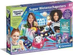 Clementoni Wetenschap & Spel Lab - Girls In Science, wetenschappelijk laboratorium, experimenteerset voor kinderen, 8+ jaar, 66992,Multicolour