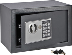 HI - Kluis - met - elektrisch - slot - 31x20x20 - cm - donkergrijs