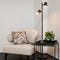 Atmooz - Vloerlamp Kisoro - Staande Lamp - Stalamp - Woonkamer - Zwarte Buitenkant - Gouden Binnenkant - Hoogte 144cm - Metaal