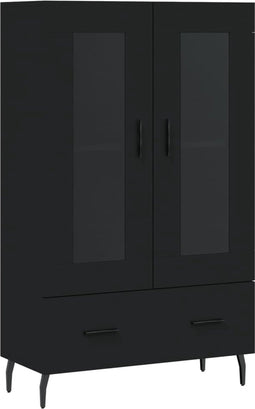 vidaXL - Hoge - kast - 69,5x31x115 - cm - bewerkt - hout - zwart