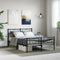 vidaXL - Bedframe - met - hoofd- - en - voeteneinde - metaal - zwart - 150x200 - cm