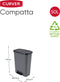Curver Compatta Prullenbak - 50L - Afvalzakhouder - Grijs/Zwart