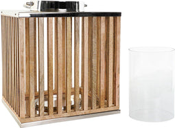 Kaarshouder Dkd Home Decor Bruin Zilverkleurig Natuurlijk Kristal Mangohout 31 X 31 X 35 Cm