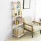 SoBuy FRG162-N - Ladderplank - 4 planken - Opvouwbaar - 34 x 42 x 140 cm - Rubberhout