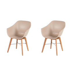 Hartman Set van 2 IRIS Stoelen - Houten Onderstel - 42.5 cm Zithoogte - Beige