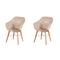 Hartman Set van 2 IRIS Stoelen - Houten Onderstel - 42.5 cm Zithoogte - Beige