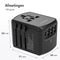 imoshion Universele Reisstekker - Wereldstekker voor 150+ landen - o.a. Amerika (USA),Engeland (UK),Japan,Canada,Australië - 3x USB A en 1x USB C - Travel Adapter - Zwart