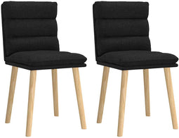 vidaXL - Eetkamerstoelen - 2 - st - stof - zwart