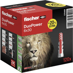Fischer DUOPOWER 6 x 30 - 2-componenten plug - Hoge houdwaarden - Grijs (120 stuks)