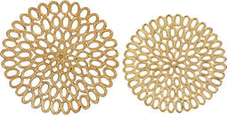 J-Line schalen Rond Ringen - metaal - goud - 2 stuks