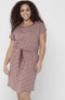 ONLY CARMAKOMA CARAPRIL SS KNEE DRESS - Jurk met aantrekkoord - Apple Butter met witte streep - Maat M-46/48