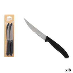Vleesmessenset Quttin 11 cm Zwart Zilverkleurig Roestvrij staal 4 Onderdelen (18 Stuks)