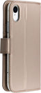 Accezz Hoesje Geschikt voor iPhone Xr Hoesje Met Pasjeshouder - Accezz Wallet Softcase Bookcase - goud