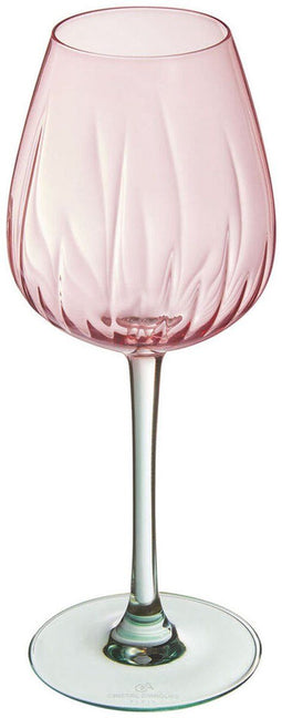 Cristal d’Arques Paris Swirly Spring - Wijnglas - Geschikt voor afwasmachine en koelkast - Roze (4 stuks)