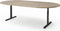 T-poot ovale vergadertafel Quick 240x120cm bladkleur Antraciet eiken framekleur Wit (RAL9010)