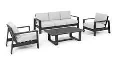 Bizzotto Baltic Loungeset 4-delig – Aluminium & Olefin – Antraciet – Bank 206x85,5x83 cm