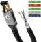 Oehlbach D1C13357 RJ45 Netwerkkabel, patchkabel CAT 8.1 10.00 m Zwart, Goud 1 stuk(s)