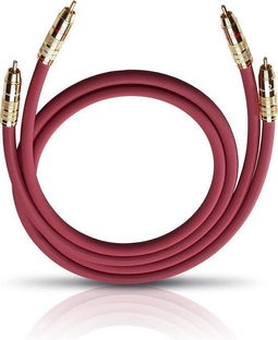 Oehlbach NF-audio-cinchkabel cinchstekker naar cinchstekker 2 x 1 m bordeaux