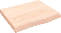 vidaXL - Wastafelblad - 60x50x(2-6) - cm - onbehandeld - massief - hout