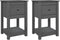 vidaXL - Nachtkastjes - 2 - st - 40x35x61,5 - cm - massief - grenenhout - grijs