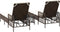 vidaXL - Ligbedden - 2 - stuks - met - Kussens - en - Tafel - Bruin - Poly - Rattan