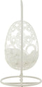 J-Line hangstoel + kussens Bula - metaal/riet - wit