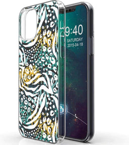 iMoshion Hoesje Geschikt voor iPhone 12 Pro / 12 Hoesje Siliconen - iMoshion Design hoesje - Meerkleurig / Zwart / Wit / Groen / Mystic Jungle