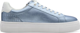 Tamaris Essentials - Dames Sneakers - Comfortabele pasvorm - Lichtblauw-metallic - Maat 40