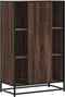 vidaXL - Hoge - kast - 68x35x106,5cm - bewerkt - hout - en - metaal - bruin - eikenkleur