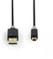Nedis CCBW60300AT20 - USB A naar USB 2.0 mini kabel - 200 cm - Grijs