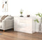 vidaXL - Dressoir - 91x29,5x65 - cm - bewerkt - hout - hoogglans - wit
