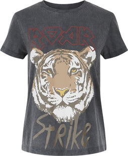 PIECES PCHANNA - Dames T-Shirt - Vintage look met tijgerprint - Maat XS