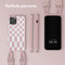 Selencia Hoesje Geschikt voor iPhone 12 Pro / 12 Hoesje Met Koord - Selencia Siliconen design hoesje met afneembaar koord - Roze / Irregular Check Sand Pink