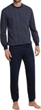 Schiesser Heren Pyjama - Lange broek - 100% Katoen - Donkerblauw