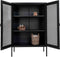 House-Nordic-Vitrinekast-Anna-met-gaasdeur-zwart