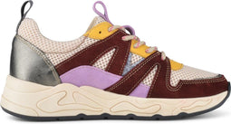 PS Poelman Minion Dames Sneakers - Lage Sneakers - Shiny Details - Bordeaux Beige Multi
