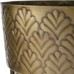 PTMD Merra Bloempot - 30 x 30 x 63,5 cm - Ijzer - Messing - Set van 2