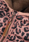 Nono Bella - Meisjes Jas - Waterafstotend met capuchon - Vintage roze luipaardprint - Maat 134/140