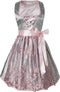 Dressforfun Mini-dirndl Sonthofen - Verkleedkleding - Glanzende afwerking - Zilver/roze - XL