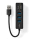 Nedis CCGB61250BK01 - USB-hub 3x USB 3.2 Gen 1 5 Gbps - Zwart