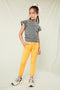 Nono N102-5600 - Kids Meisjes Broek - Aansluitend met elastische tailleband - Maat 122/128